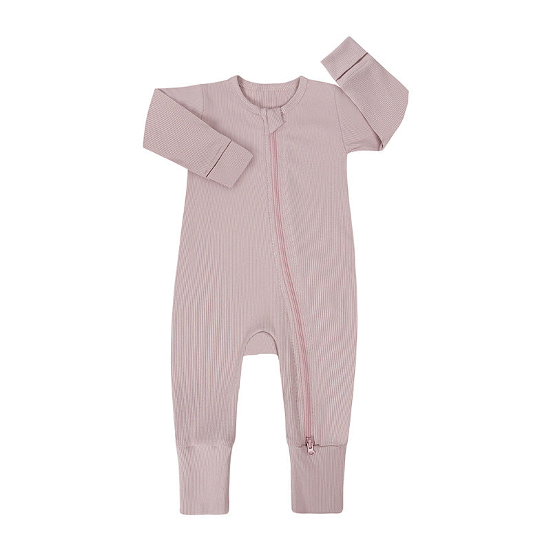 Bamboo Fiber Baby Romper with Mittens and Foot Covers