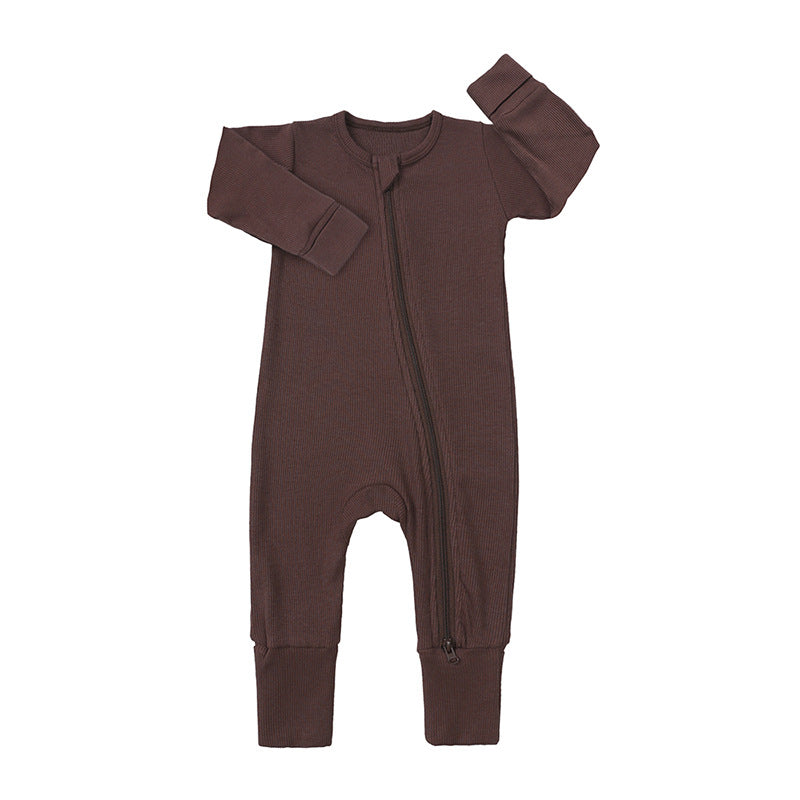 Bamboo Fiber Baby Romper with Mittens and Foot Covers