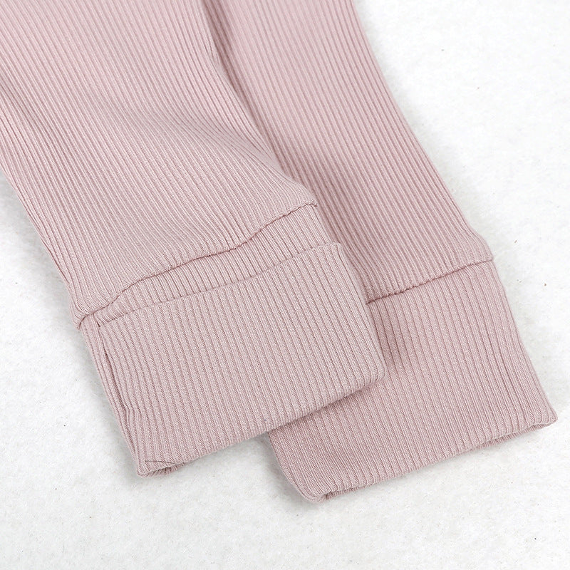 Bamboo Fiber Baby Romper with Mittens and Foot Covers