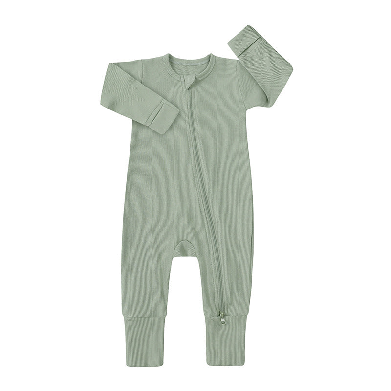 Bamboo Fiber Baby Romper with Mittens and Foot Covers