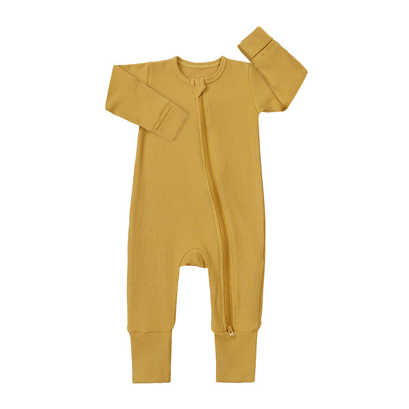 Bamboo Fiber Baby Romper with Mittens and Foot Covers